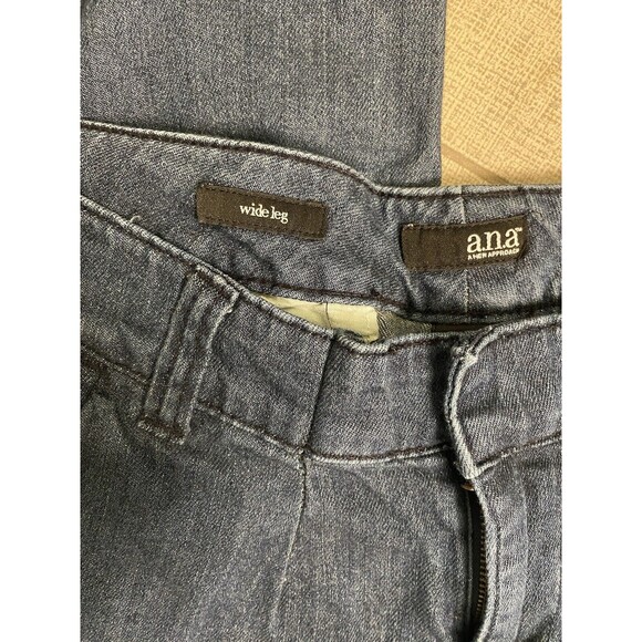 A.N.A. A New Approach Woman Dark Rinse 14W SHORT Wide‎ Leg Jeans Raw Hem At 31” - Picture 3 of 6